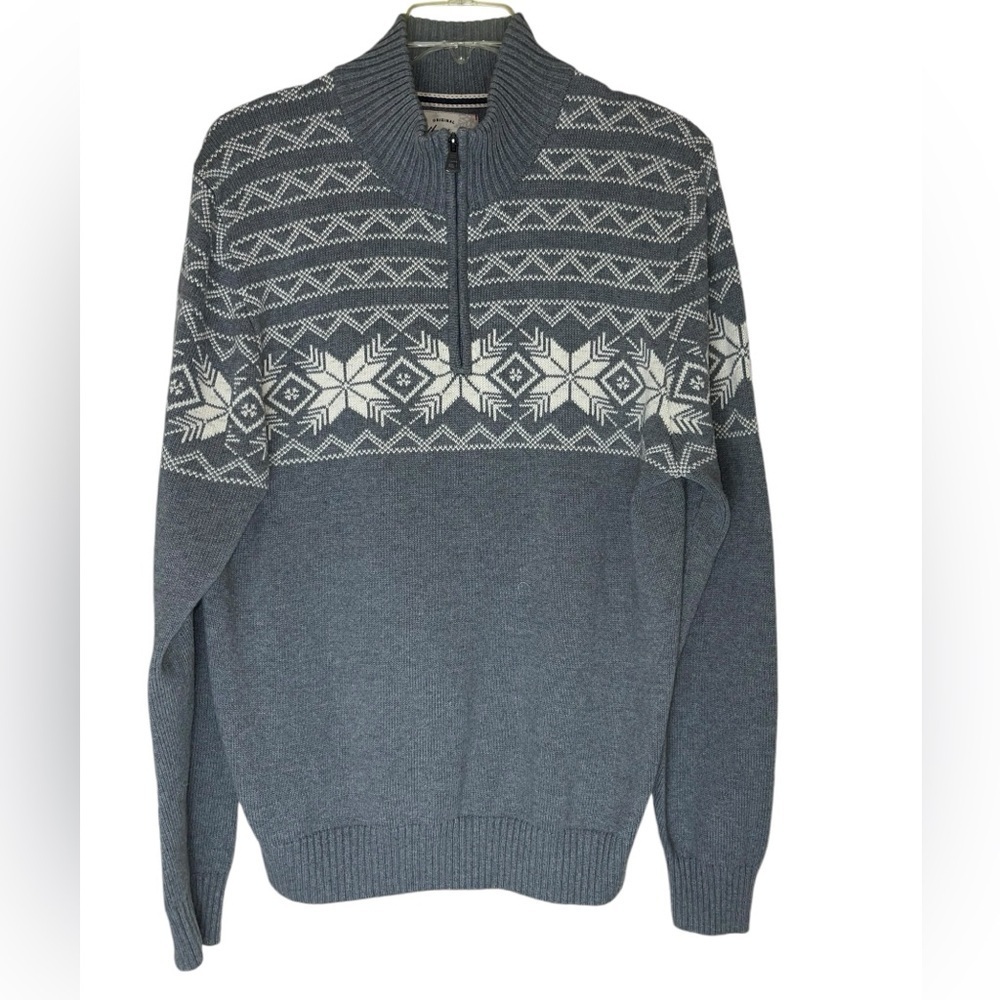 Weatherproof vintage holiday 1/4 zip sweater. Size Large GUC
